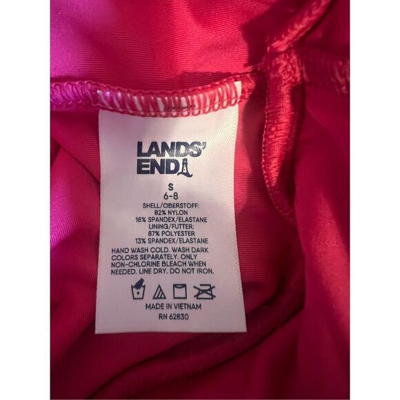 Lands End Size S Tulip Wrap Swim Dress Hot Pink One Piece Modest Swimsuit Preppy - Picture 11 of 11